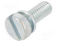 Screw; with washer; M3x16; 0.5; Head: cheese head; slotted; 0.8mm BOSSARD