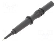 Test probe; 1A; 600V; black; Tip diameter: 0.75mm; Socket size: 2mm POMONA