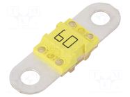 Fuse: fuse; 60A; 32VDC; automotive; 16x12x8mm; M5 screw; BF1; copper LITTELFUSE