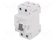 RCBO breaker; Inom: 10A; Ires: 30mA; Poles: 2; 230/400VAC; IP20; KZS ETI POLAM