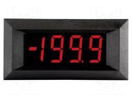 Voltmeter; digital,mounting; 0÷200mV; on panel; LED; 3,5 digit LASCAR