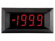 Voltmeter; digital,mounting; 0÷200mV; on panel; LED; 3,5 digit LASCAR