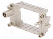 Frame for modules; female; size E10; C146,heavy|mate F; 57x27mm AMPHENOL