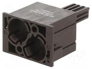 Connector: HDC; module; male; PIN: 2; w/o contacts; Quintax AMPHENOL
