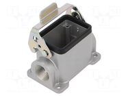 Enclosure for connectors: HDC; size E6; with latch; aluminium AMPHENOL