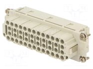 Connector: HDC; contact insert; female; 500V; PIN: 46; 46+PE AMPHENOL