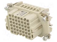 Connector: HDC; contact insert; female; 10A; 250V; PIN: 42; 42+PE AMPHENOL