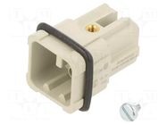 Connector: HDC; contact insert; male; 42V; PIN: 8; size A3 AMPHENOL
