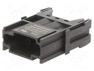Connector: HDC; module; male; 500V; PIN: 6; w/o contacts; 2.5mm AMPHENOL
