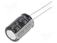 Capacitor: electrolytic; THT; 470uF; 35VDC; Ø10x16mm; Pitch: 5mm PANASONIC