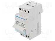 Module: toggle switch; Poles: 2; 230VAC; 40A; IP20; Stabl.pos: 3 HAGER