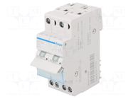 Module: toggle switch; Poles: 2; 230VAC; 25A; IP20; Stabl.pos: 3 HAGER