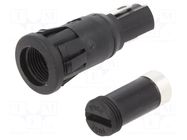 Fuse holder; 5x20mm; 250V; on panel; black; UL94V-0; -20÷85°C BULGIN