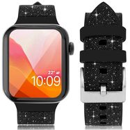 Kingxbar Crystal Fabric Band Strap Watch Bracelet 6 / SE / 5/4/3/2 (40mm / 38mm) Silicone Strap Crystal Band Black, Kingxbar