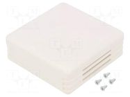 Enclosure: for alarms; X: 71mm; Y: 71mm; Z: 27mm; ABS; white; SENSES SUPERTRONIC