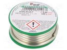 Soldering wire; Sn99,3Cu0,7; 3mm; 100g; lead free; reel; 227°C CYNEL
