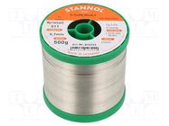 Soldering wire; tin; Sn99,3Cu0,7; 700um; 0.5kg; lead free; reel STANNOL