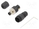 Connector: M8; male; PIN: 3; straight; for cable; plug; 3A; IP65; 60V DEGSON ELECTRONICS