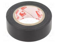 Tape: electrical insulating; W: 19mm; L: 10m; Thk: 0.15mm; black SCAPA