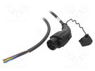 Cable: eMobility; 1x0.5mm2,5x6mm2; 480V; 24.4kW; IP44; GB/T,wires HARTING