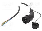 Cable: eMobility; 1x0.5mm2,3x6mm2; 250V; 11kW; IP44; wires,Type 2 HARTING
