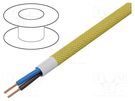 Wire; YTLY; 2x0.5mm2; round; stranded; Cu; textile; yellow; 150V; 50m ESPE