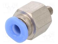 Push-in fitting; straight; -0.95÷10bar; nickel plated brass PNEUMAT