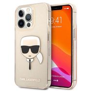 Karl Lagerfeld Glitter Karl&#39;s Head Case for iPhone 13 Pro / iPhone 13 - Gold, Karl Lagerfeld