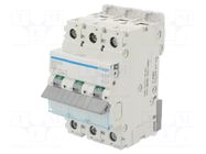 Circuit breaker; 230/400VAC; Inom: 25A; Poles: 3; Charact: B; 10kA HAGER