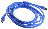 USB CABLE, 3.0 A PLUG-A PLUG, BLU, 6.6FT