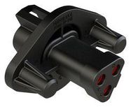 RCPT HOUSING, 3POS, THERMOPLASTIC, BLK