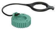 CAP, 9POS, RCPT, THERMOPLASTIC, GREEN