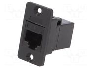 Coupler; Slim; Cat: 6; 8p8c; RJ45 socket,both sides; 29mm; plastic CLIFF