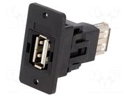 Coupler; USB A socket,both sides; Slim; USB 2.0; gold-plated CLIFF