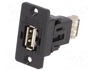 Coupler; USB A socket,both sides; Slim; USB 2.0; gold-plated CLIFF