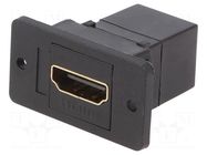 Coupler; HDMI socket,both sides; Slim; gold-plated; 29mm; plastic CLIFF