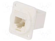 Coupler; FT; Cat: 6; 8p8c; RJ45 socket,both sides; 19x24mm; plastic CLIFF
