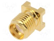Connector: SMA; plug; female; straight; 50Ω; SMT; for cable; PTFE AMPHENOL RF