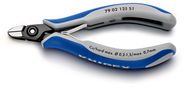 KNIPEX 79 02 125 S1 Precision Electronics Diagonal Cutter e.g. for opening plastic cable connectors with multi-component handles burnished 125 mm