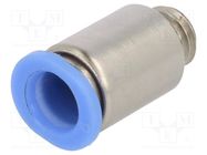 Push-in fitting; straight; -0.95÷10bar; nickel plated brass PNEUMAT