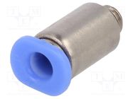 Push-in fitting; straight; -0.95÷10bar; nickel plated brass PNEUMAT