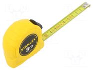 Measuring tape; L: 3m; Width: 12.7mm; plastic; Class: II; yellow STANLEY