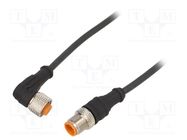 Connection lead; M12; PIN: 4; 2m; plug; 250VAC; 4A; -25÷80°C; IP67 LUTRONIC