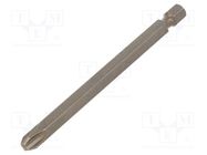 Screwdriver bit; Phillips; PH3; Overall len: 90mm; PROFESSIONAL WIHA