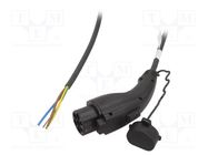 Cable: eMobility; 1x0.5mm2,3x6mm2; 250V; 8kW; IP44; GB/T,wires HARTING