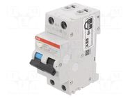 RCBO breaker; Inom: 10A; Ires: 30mA; Poles: 1+N; 230VAC; IP20; DS200 ABB