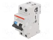 RCBO breaker; Inom: 10A; Ires: 30mA; Poles: 1+N; 230VAC; IP20; DS200 ABB