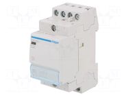Contactor: 4-pole installation; 25A; 230VAC; NC + NO x3; ESC HAGER