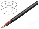 Wire: loudspeaker cable; 2x8AWG; stranded; OFC; black; unshielded TASKER