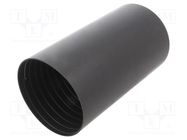 Heat shrink cap; glued; 76mm; black; crosslinked polyolefin POX HELLERMANNTYTON